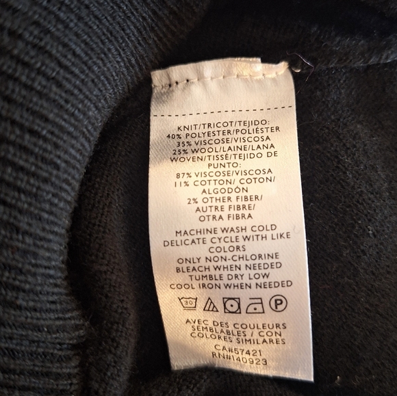 Loft Mixed Media Turtleneck Sweater LG *F - Picture 5 of 8